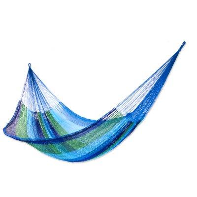 'Sea Breeze' (double) - Double Mayan Rope Style Nylon Hammock Handmade in Mexico