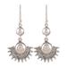 Sweetly Radiant,'Sterling Silver Round White Cultured Pearl Dangle Earrings'