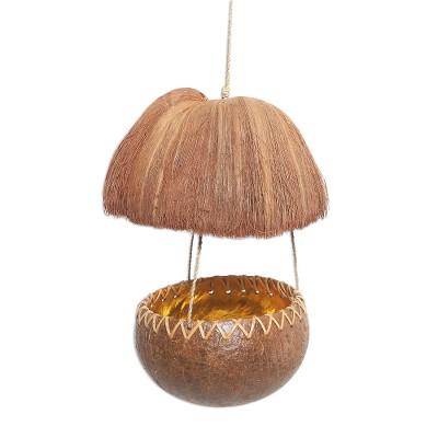 Forest Hut,'Handcrafted Coconut Shell Bird Feeder'