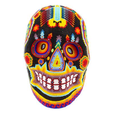 Spiritual Deer Dance,'Huichol Beadwork Day of the Dead Skull'