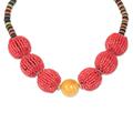 Omalicha,'Recycled Glass and Plastic Beaded Pendant Necklace'