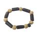 Artisanal Grace,'Brown and Black Ceramic Beaded Stretch Bracelet from Ghana'