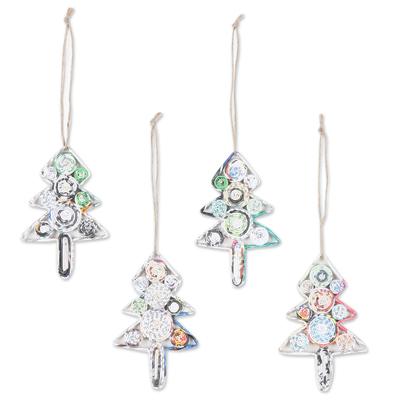 'Set of 4 Eco-Friendly Christmas Tree Ornaments fr...