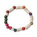 Joyful People,'Handcrafted Colorful Sese Wood Beaded Stretch Bracelet'