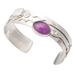 Chic Woman,'Amethyst & Cultured Biwa Pearl Sterling Silver Cuff Bracelet'