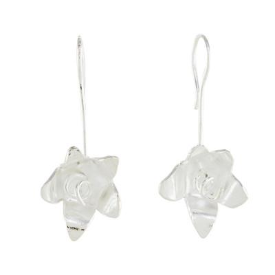 'High-Polish Sterling Silver Drop Earrings from Costa Rica'