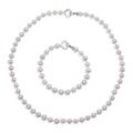 Precious Dream in White,'Necklace and Bracelet Set with Cultured Pearls'