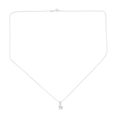 Timeless Shine,'Sterling Silver Cubic Zirconia Pendant Necklace Earrings Set'