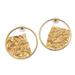 'Angular Modern 18k Gold-Plated Brass Drop Earrings from Bali'