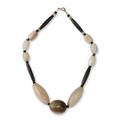 Anunyan,'Bone and Agate Artisan Crafted Necklace from Ghana'