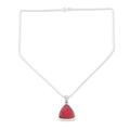 Illuminated in Love,'Artisan Crafted Ruby and Sterling Silver Pendant Necklace'