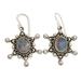 'Radiant Star' - Moonstone Earrings in Sterling Silver from India