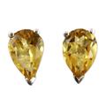 Citrine stud earrings, 'Devotion'