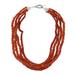 'Love's Fire' - Carnelian Necklace from India Beaded Jewelry