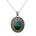 Mystical Beauty,'Handcrafted Sterling Silver and Malachite Pendant Necklace'