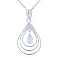 Magical Drop,'Natural Rainbow Moonstone Pendant Necklace from India'