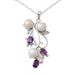 Amethyst and cultured pearl pendant necklace, 'Sincerely Yours'