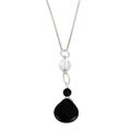 Clarity and Shadow,'Black Agate and Crystal Quartz Necklace from Brazil'