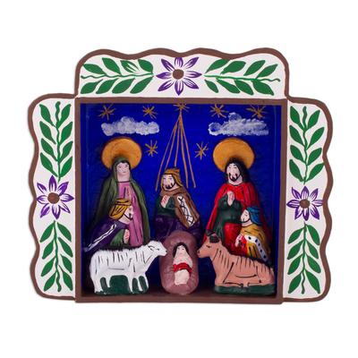 'Three Kings Christmas-Themed Ayacucho Retablo from Peru'