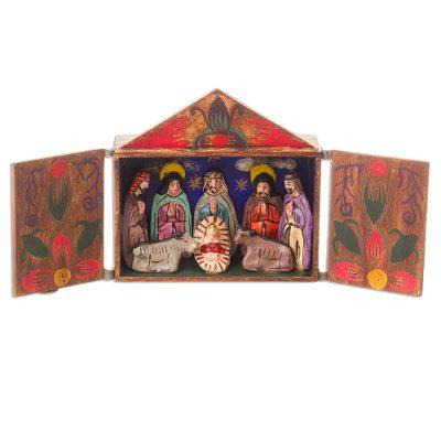 'Jesus Spoke of Peace' - Fair Trade Nativity Scene Retablo Wood Sculpture