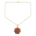 Radiant Sign,'Gold-Plated Sterling Silver Garnet Pendant Necklace'