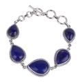 Blue Splendor,'Hand Crafted Lapis Lazuli and Sterling Silver Link Bracelet'