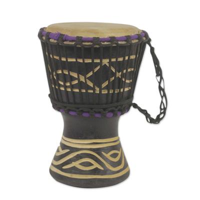 Little Black,'Petite Black Hand Carved Djembe Drum'