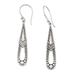 Gianyar's Elegance,'Polished Traditional Sterling Silver Dangle Earrings'