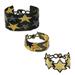 Stars in Gold,'Black and Gold Beaded Star Friendship Bracelets (Set of 3)'