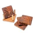 Deep Nature,'Handmade Teak Wood Coasters from Thailand (Set of 4)'