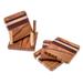 Striped Nature,'Striped Wood Coasters from Thailand (Set of 4)'