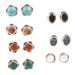 'Artisan Crafted Multi-Gemstone Stud Earrings (Set of 7)'