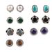 Everyday Pairs,'Gemstone Stud Earrings from India (Set of 7)'