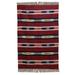 Cherry Delight,'Hand Woven Striped Wool Area Rug in Cherry (4x6) from India'