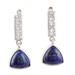 Sparkling Royalty,'Lapis Lazuli and Cubic Zirconia Dangle Earrings'