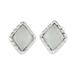 Ice Green Diamond,'Silver Stud Earrings with Pale Ice Green Jade Diamonds'