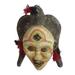'River Goddess' - Hand Beaded Congo Zaire Wood Mask