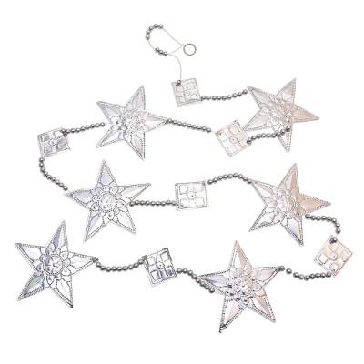 Shining Stars,'3 Star-Shaped Aluminum Ornament Garlands from Bali'