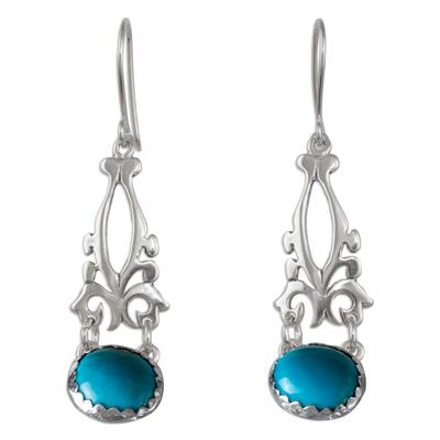 Lady of Morelia,'Fair Trade Sterling Silver Earrings with Natural Turquoise'