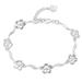 Frangipani Garland,'Sterling Silver and Cubic Zirconia Link Bracelet'