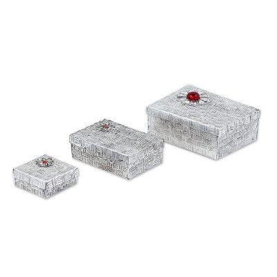 Joyful Gifts,'Gift Style Lidded Decorative Boxes of Aluminum (Set of 3)'