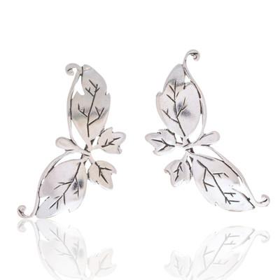 'Butterfly Romance' - Sterling Silver Drop Earrings from Mexico