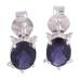 'Crystal Turtle' - Artisan Jewelry Earrings Sterling Silver and Iolite