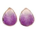 Mini Rock Orchid in Purple,'Hand Crafted Orchid Flower Button Earrings'