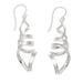 Celestial Cocoon,'Abstract and Modern Sterling Silver Dangle Earrings'