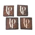 Sip of Love,'Reclaimed Ironwood Love Coasters (Set of 4)'