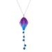 Bloom Balloon in Blue,'Artisan Crafted Orchid Petal Pendant Necklace'