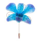 Forever Blue,'Natural Orchid Gold Plated Stick Pin '
