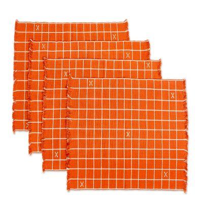 Chiapas Spice,'Burnt Orange 100% Cotton Handwoven Placemats (Set of 4)'