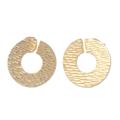 'Round Hammered 18k Gold-Plated Brass Button Earrings'